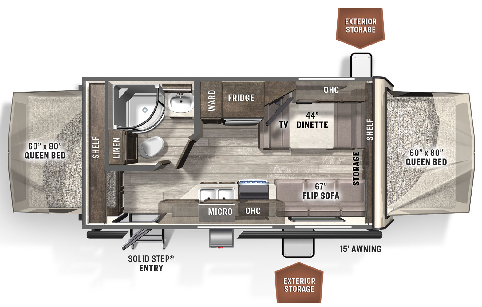 2022 FOREST RIVER ROO 19, , floor-plans-day image number 0